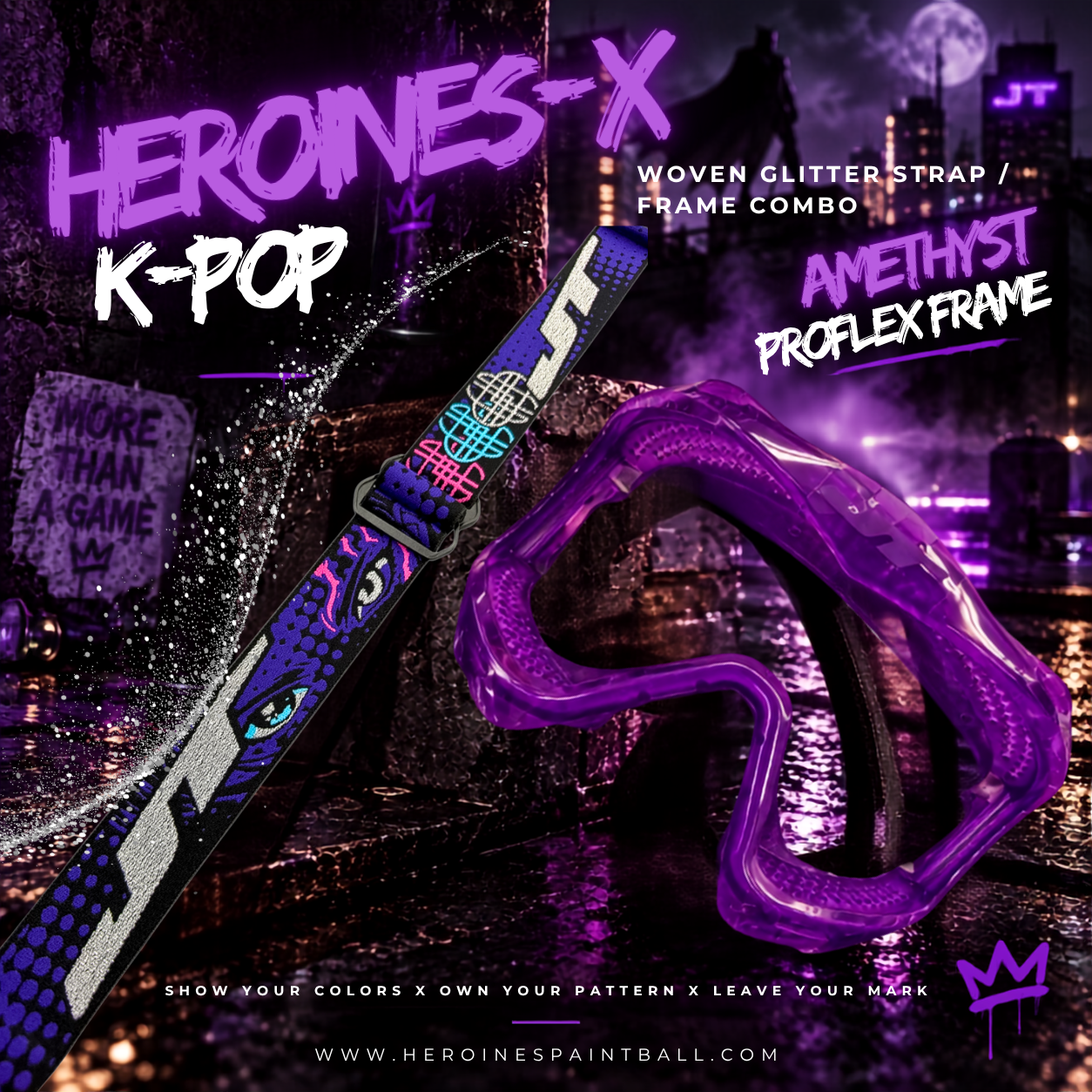 HEROINES × K-POP “HUNTER’S MARK” JT STRAP + AMETHYST PROFLEX FRAME COMBO